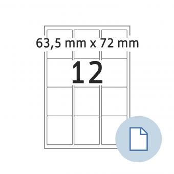 Етикети TopStick 8726, 63.5х72mm, 100л. (1200бр)