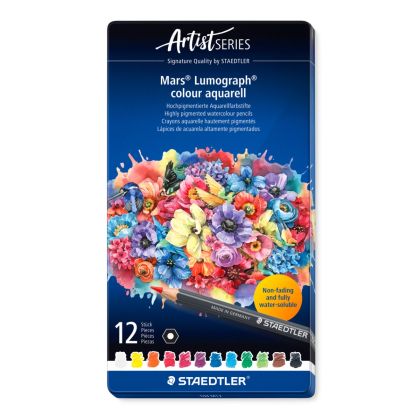 Цветни моливи Staedtler Mars Lum. Aquarell 104, 12 цвята
