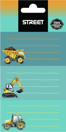 Етикети за тетрадка Street, опаковка 9 бр., CONSTRUCT
