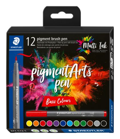 Маркери Staedtler Pigment Arts 371, 12 цвята, 371 c12-1