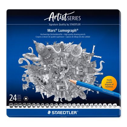 Комплект моливи Staedtler Mars Lumograph, 24 броя