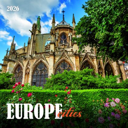 Стенен календар 6-листов, 2026, Europe Cities