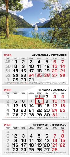 Стенен работен календар РК 103 с цветна глава, асорти