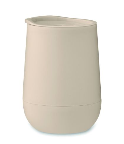 Чаша Go, двустенна, с капак, PP, 300ml, БЕЖОВ