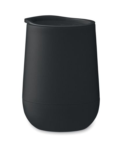 Чаша Go, двустенна, с капак, PP, 300ml, ЧЕРЕН