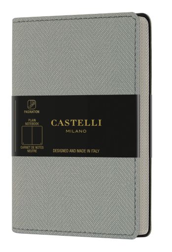 Бележник Castelli Harris, 9x14cm, лин, Oyster grey