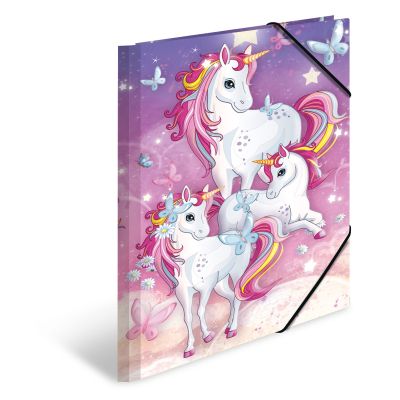 Папка с ластик Herma, A4, картон, Unicorn