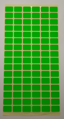 Етикети 12х18 mm, 10 листа., 960 броя, зелени