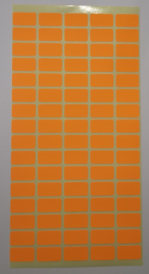 Етикети 12х22 mm, 10 листа., 800 бр, оранжеви