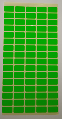Етикети 12х22 mm, 10 листа., 800 бр, зелени