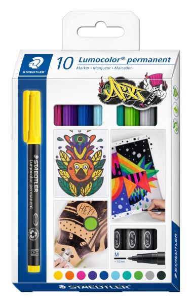 Комплект маркери Staedtler Lumocolor 317 OHP M, 10 цвята