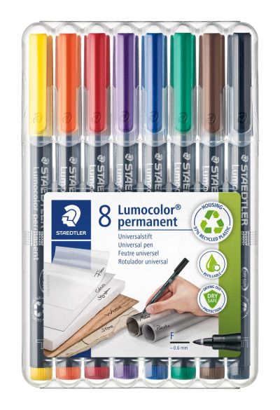 Комплект маркери Staedtler Lumocolor 318 OHP F, 8 цвята