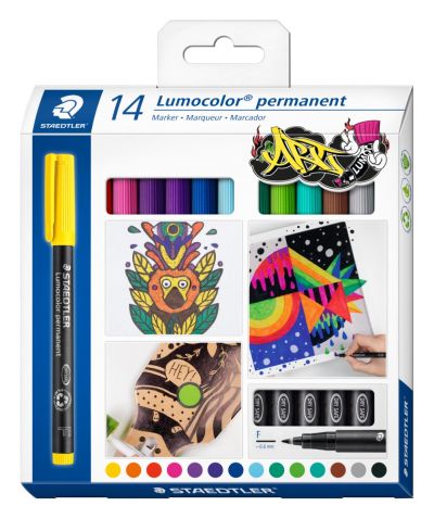Комплект маркери Staedtler Lumocolor 318 OHP F, 14 цвята