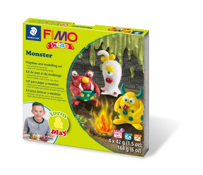 Комплект глина Staedtler Fimo Kids, 4x42g, Monster