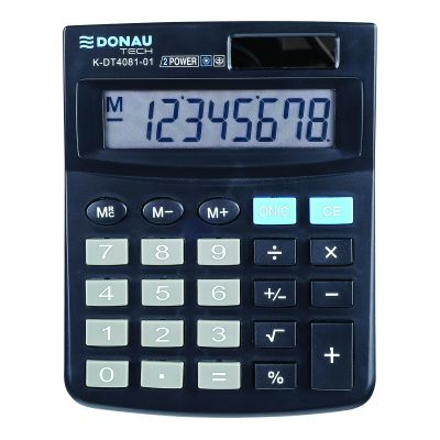 Настолен калкулатор Donau Tech, 8 разряда, черен