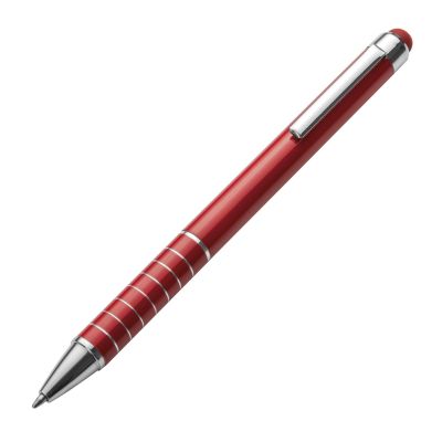 Метална Химикалка с туист механизъм и touch ф-я, червен
