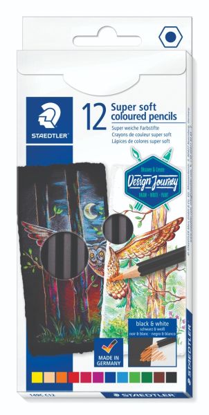 Цветни моливи Staedtler Design Journey super soft, 12 цвята