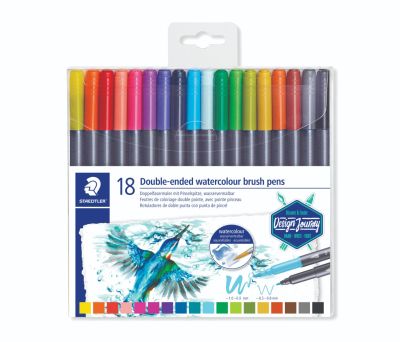 Акварелни флумастри Staedtler Design Journey , двувърхи, 18 цвята