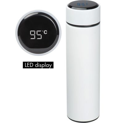 Термос с LED дисплей за температурата, бял