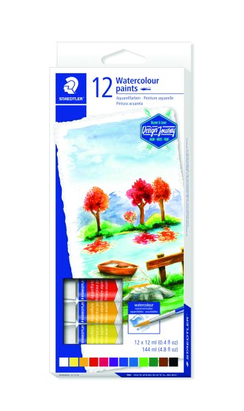 Акварелни бои Staedtler Design Journey , 12 цвята x 12ml