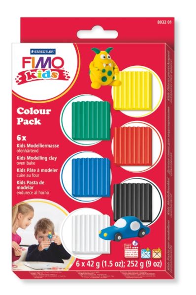 Комплект глини Staedtler Fimo Kids, 6x42g, осн. цветов