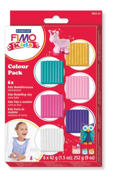 Комплект глини Staedtler Fimo Kids, 6x42g, свежи цвет