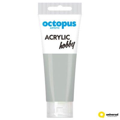 Акрилна боя Octopus Hobby, в тубичка 75ml,сребрист