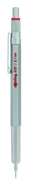 Автоматичен молив Rotring 600, 0.7mm, сребърен