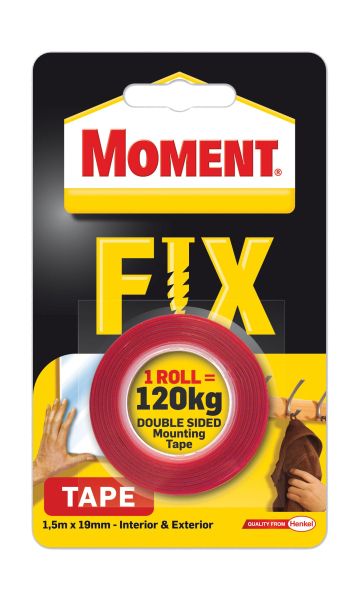 Двойнолепяща монтажна лента MomentFix1.5м x19мм,120кг