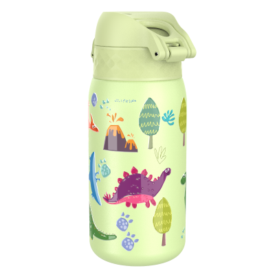 Бутилка за вода Ion8 Print, метална, 400ml, Dinosaurs