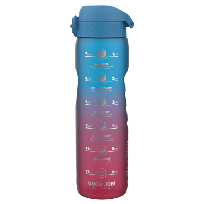 Бутилка за вода Ion8 Mot., рециклирана пластмаса,1000ml, Blue/Pink