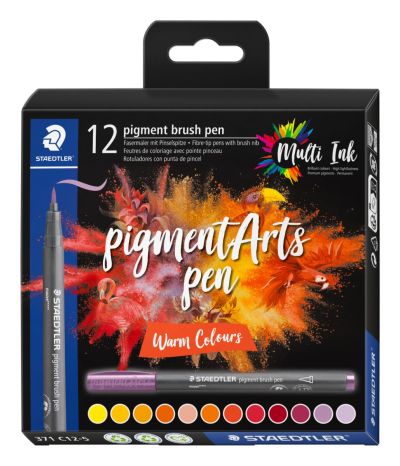 Флум. Staedtler Pigment Brush 371, 12цв, топли цв