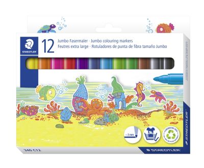 Флумастри Staedtler Noris Jumbo 340, 12 цвята