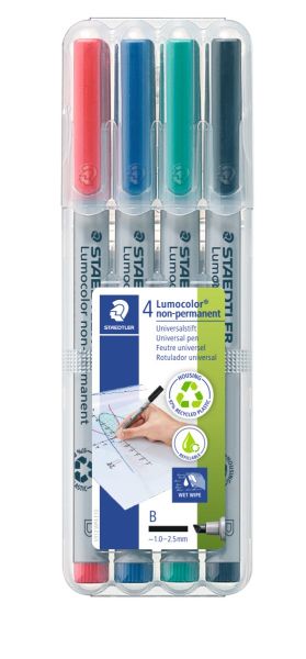 Комплект маркери Staedtler Lumocolor 312 B, 4 цвята