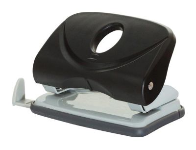 Перфоратор Office Products, до 20 листа, пластмасов, черен