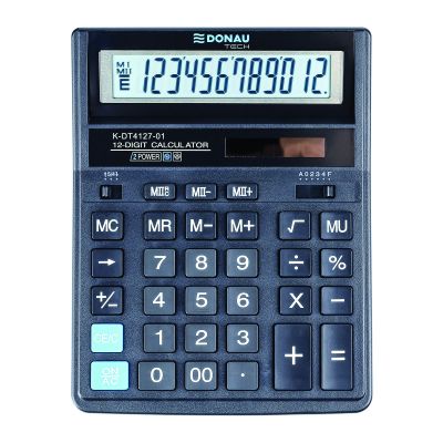 Настолен калкулатор Donau Tech 4127, 12 разряда, черен