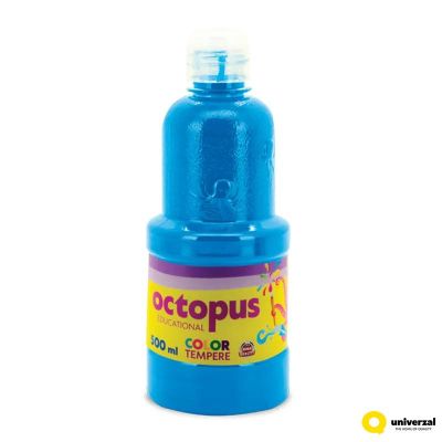 Темперна боя Octopus, 500мл в бутилка, свсиня