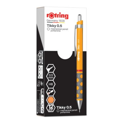 Автоматичен молив Rotring Tikky, 0.5mm, светло оранжев