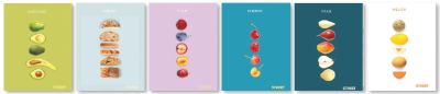 Тетрадка с телчета А5, 60 листа, широки редове, БГ, fruits