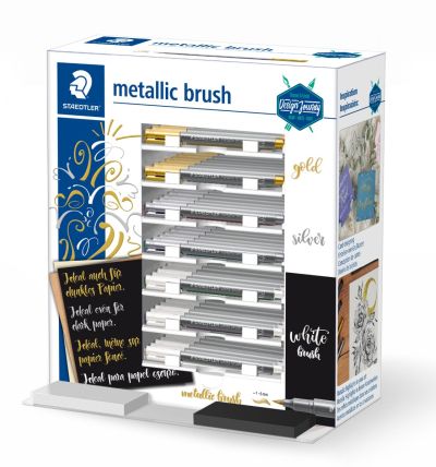 Дисплей маркери Staedtler Metallic brush,1-6mm, опаковка 70 броя