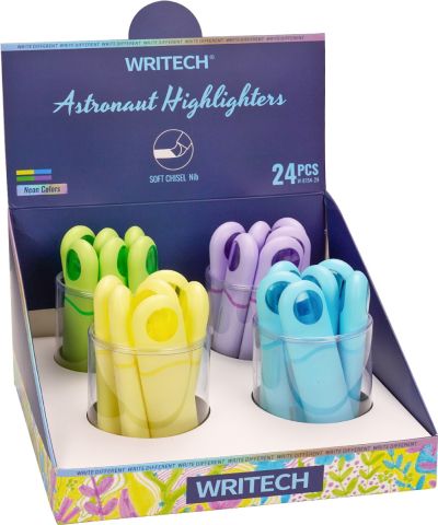Дисп. текстмаркери Writech Astronaut Pastel,24 бр.