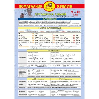 Химия 9-10 клас, органична, 8стр, А4, ламинат