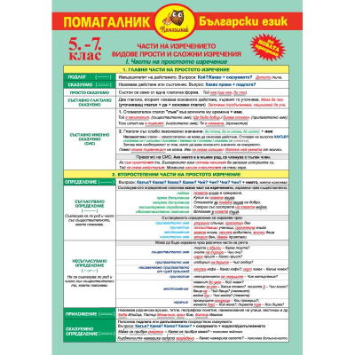 Учебни помагала А3, български език 5кл -7кл
