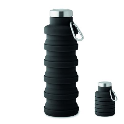 Сгъваема силиконова бутилка Kolapsi, 500ml, черна