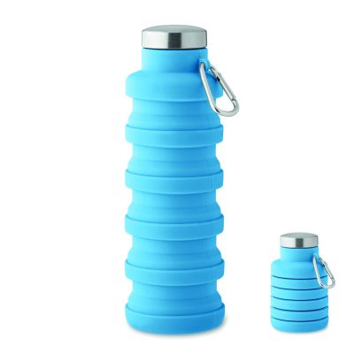 Сгъваема силиконова бутилка Kolapsi, 500ml, светлосиня