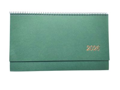 Настолен Календар-бележник КН11 черен/червен, 2026, структ, зелен
