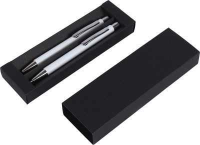 Комплект Oslo, химикалка и автоматичен молив, БЯЛ