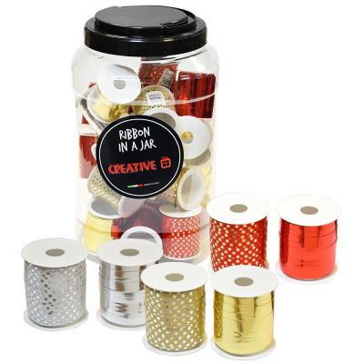 Опаковачна панделка, на точки, 30брх15m, в буркан, асорти