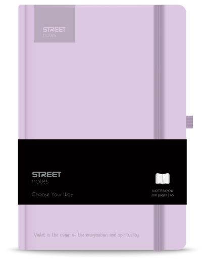 Бележник с ластик A5 Street, твърда корица, 96 листа, PAST.VIOLE