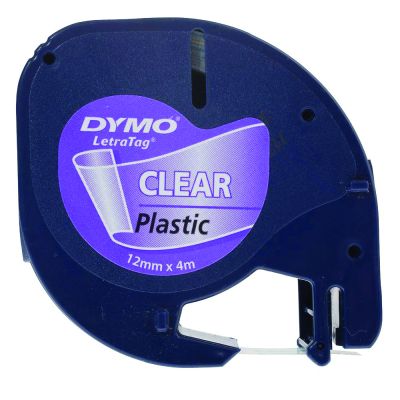 Eтикети Dymo за LetraTag, 12mmх4m, пластмасови, прозр